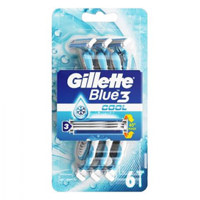 GILLETTE BLUE 3 COOL DISPOSABLE RAZOR FOR MEN 6 PIECES